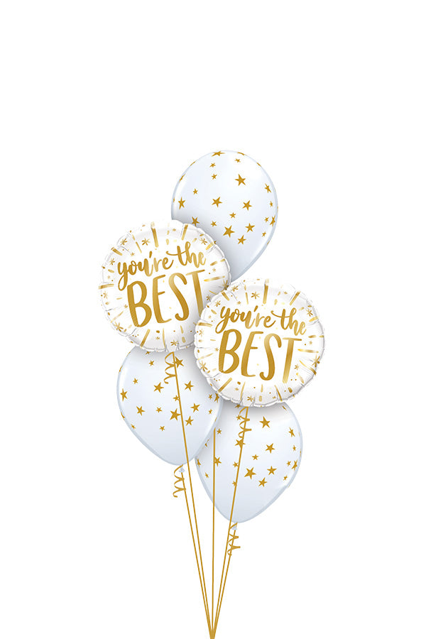 [INFLATED] Mini Father's Day Bouquet | White + Gold