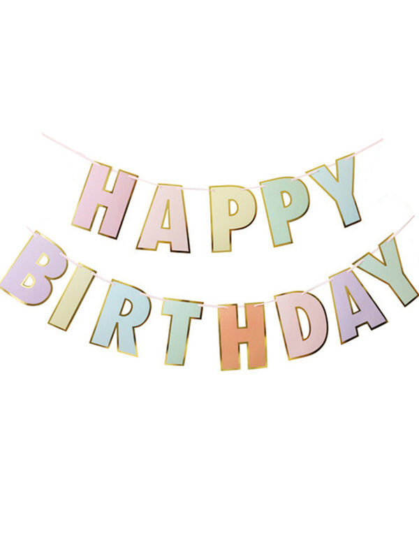 Pastel Happy Birthday Banner - Bang Bang Balloons