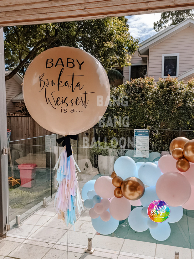 [UNINFLATED] DIY Personalised Beige Gender Reveal Balloon Kit