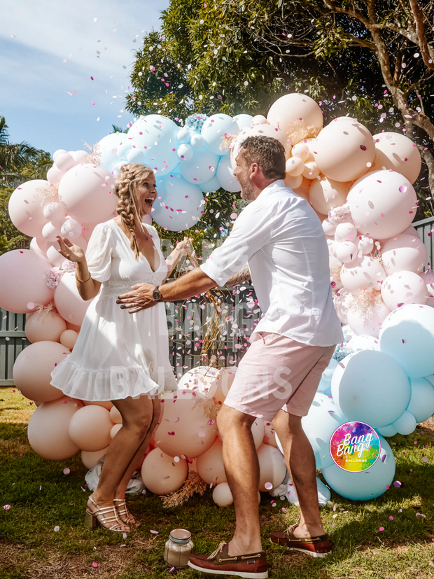 [UNINFLATED] DIY Personalised Beige Gender Reveal Balloon Kit