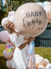 [UNINFLATED] DIY Personalised Beige Gender Reveal Balloon Kit