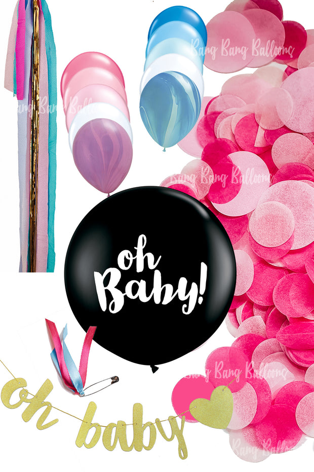 [UNINFLATED] DIY Gender Reveal Balloon Kit - Oh Baby Balloon