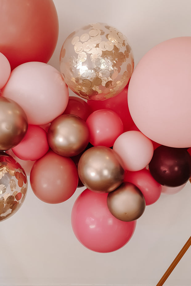 DIY Balloon Garland Kit - Rosie (pink, chrome gold, burgundy) - Bang Bang Balloons
