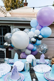 DIY Balloon Garland Kit - Elsa (pastel purple, blue, silver) - Bang Bang Balloons