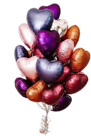 [INFLATED] 30 Foil Balloon Hearts - Bang Bang Balloons