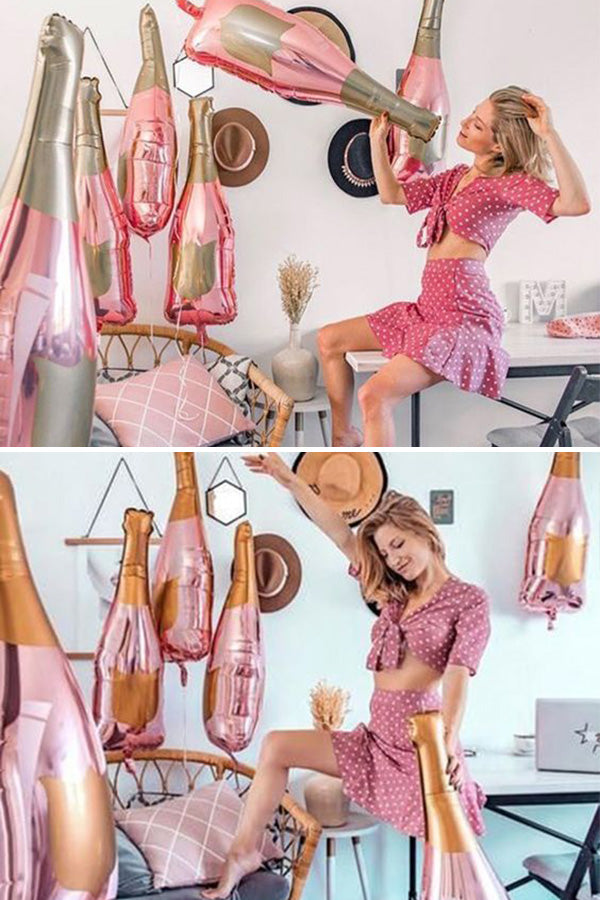 [INFLATED] Pink Champagne Bottle Foil Balloon