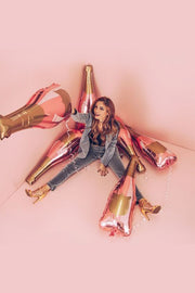 [INFLATED] Pink Champagne Bottle Foil Balloon