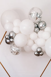 DIY Balloon Garland Kit - Cloud (white, chrome) - Bang Bang Balloons
