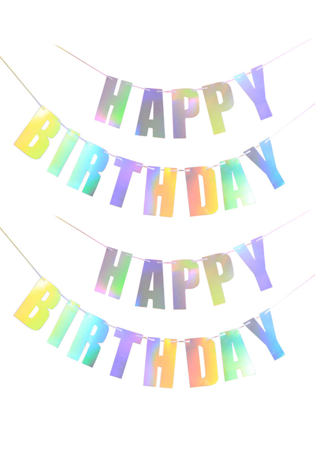 Happy Birthday Banner - Mixed Colours - Bang Bang Balloons
