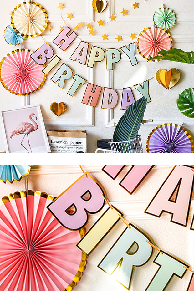 Pastel Happy Birthday Banner - Bang Bang Balloons