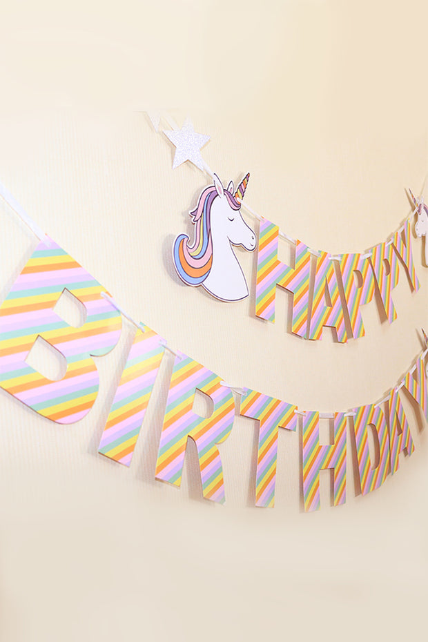 Happy Birthday Unicorn Banner - Bang Bang Balloons